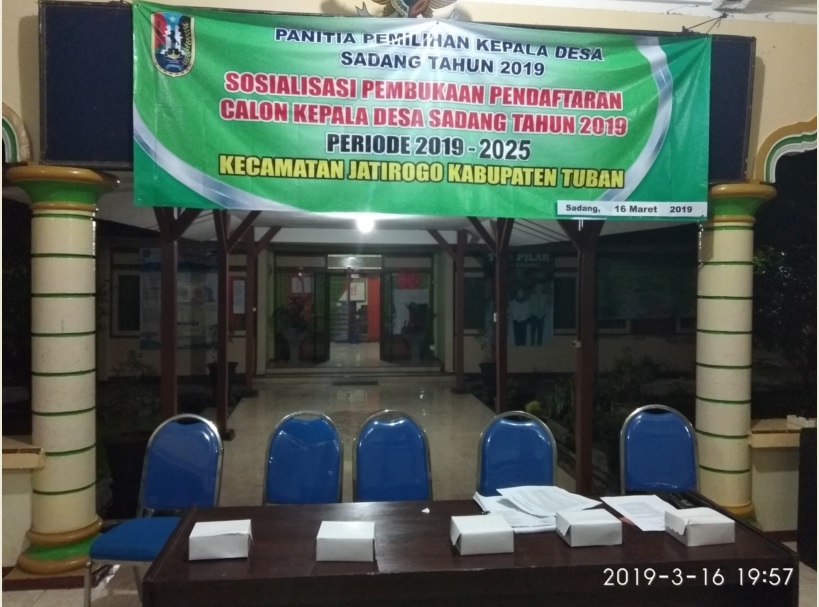 SOSIALISASI PEMBUKAAN PENDAFTARAN CALON KEPALA DESA SADANG PERIODE 2019-2025